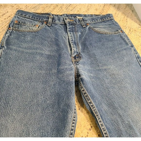 Levi’s 505 Vtg Jeans 35x34 Regular Fit Straight Leg Distressed High Rise Canada - Picture 3 of 12